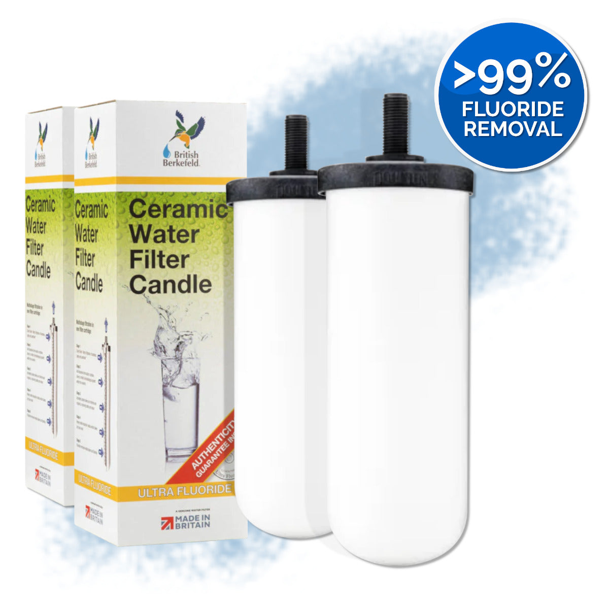 Two 7″ Ceramic Ultra All in One Fluoride Water Filter