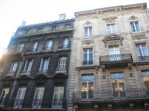 Effect of atmospheric pollution in France: one of the buildings was cleaned recently, but not the other