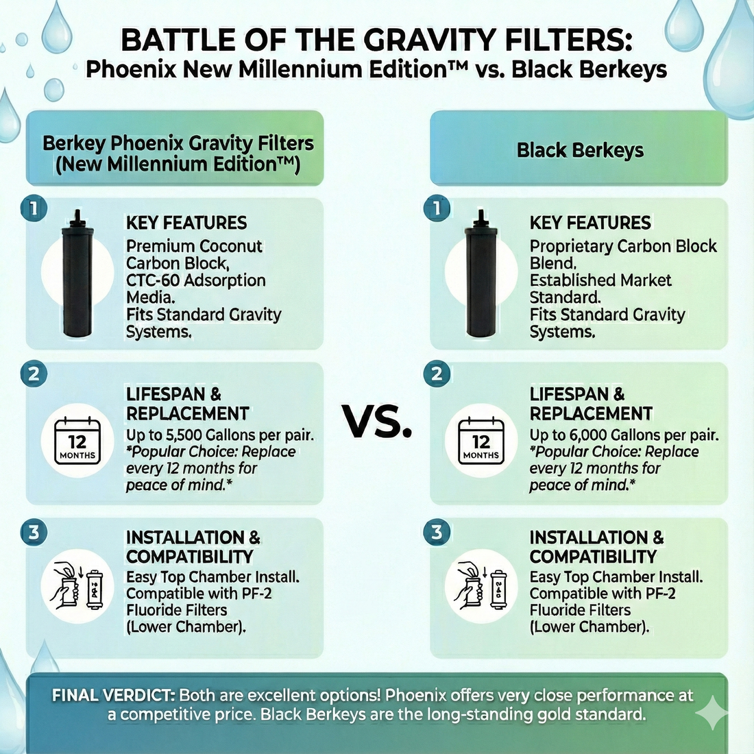 Berkey Phoenix vs. Black Berkeys: Gravity Filter Comparison & Replacement Guide