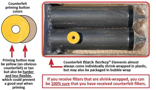 Buyer Beware - Examples of Counterfeit Black Berkey Filters