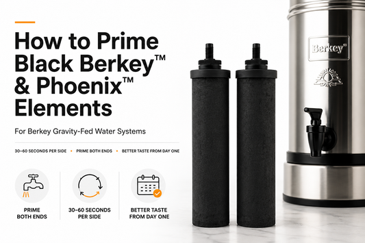 how to prime black berkey and phoenix filter elements