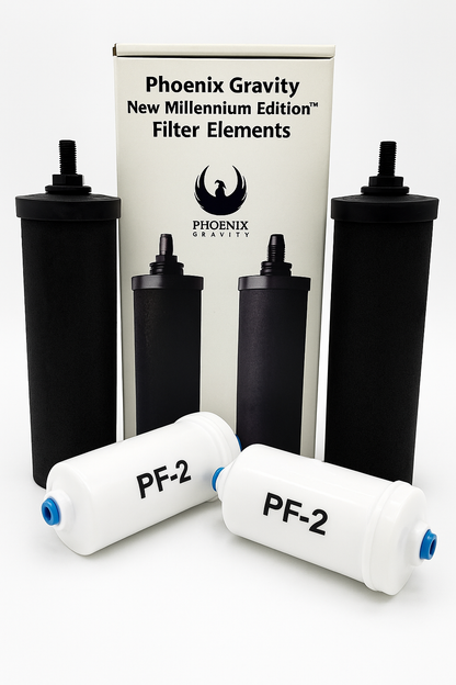 Berkey Phoenix Filter Elements and PF-2 Fluoride Filters Combo