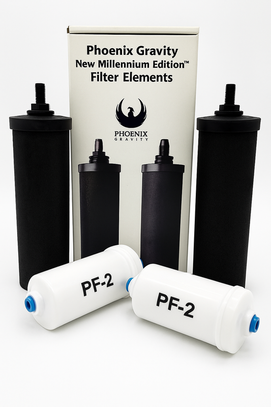Berkey Phoenix Filter Elements and PF-2 Fluoride Filters Combo